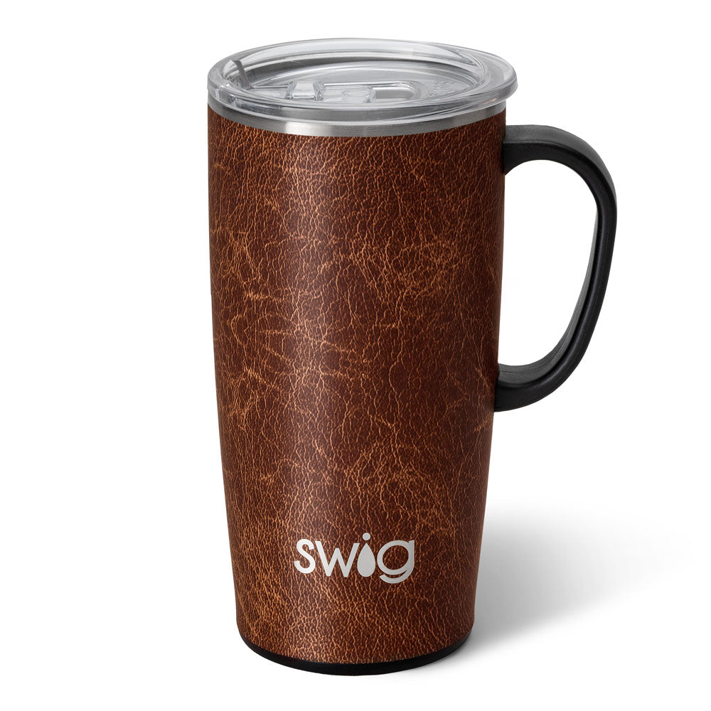 Swig Life 22oz Tall Travel Mug with Handle and Lid, Cup Holder Friendly,  Dishwasher Safe, Stainless Steel, Triple Insulated Coffee Mug Tumbler  (Water Lily) 
