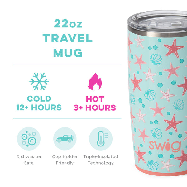 Coral Starfish 22oz Insulated Travel Mug w/Handle - Swig Life