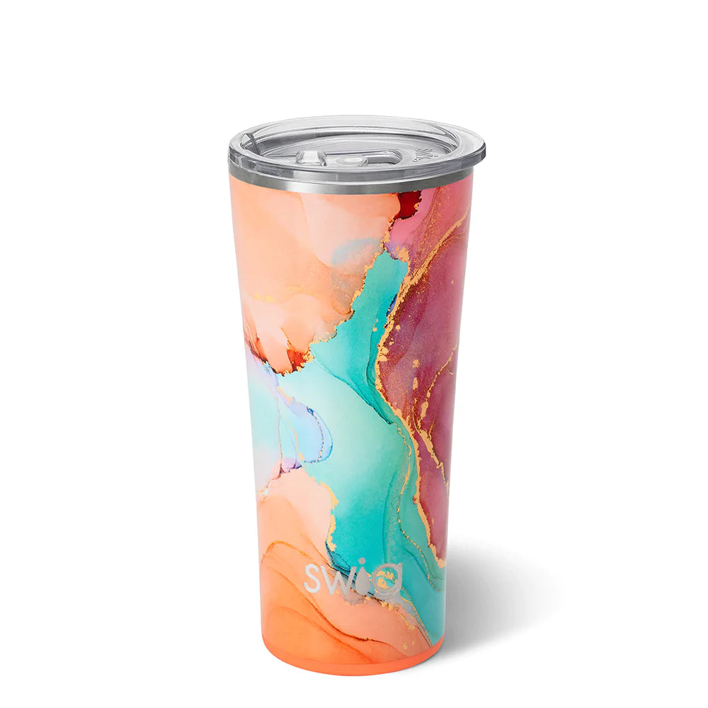 Swig Life 22oz Travel Mug | Insulated Stainless Steel Tumbler with Handle | Boho Desert, Orange