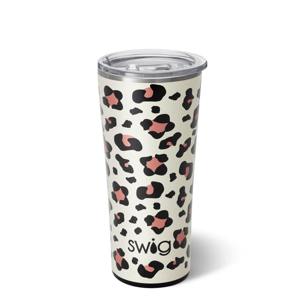 Swig 32 oz Tumbler Leopard Black Lotus Blossom Warm Cold Drink Holder – Spot