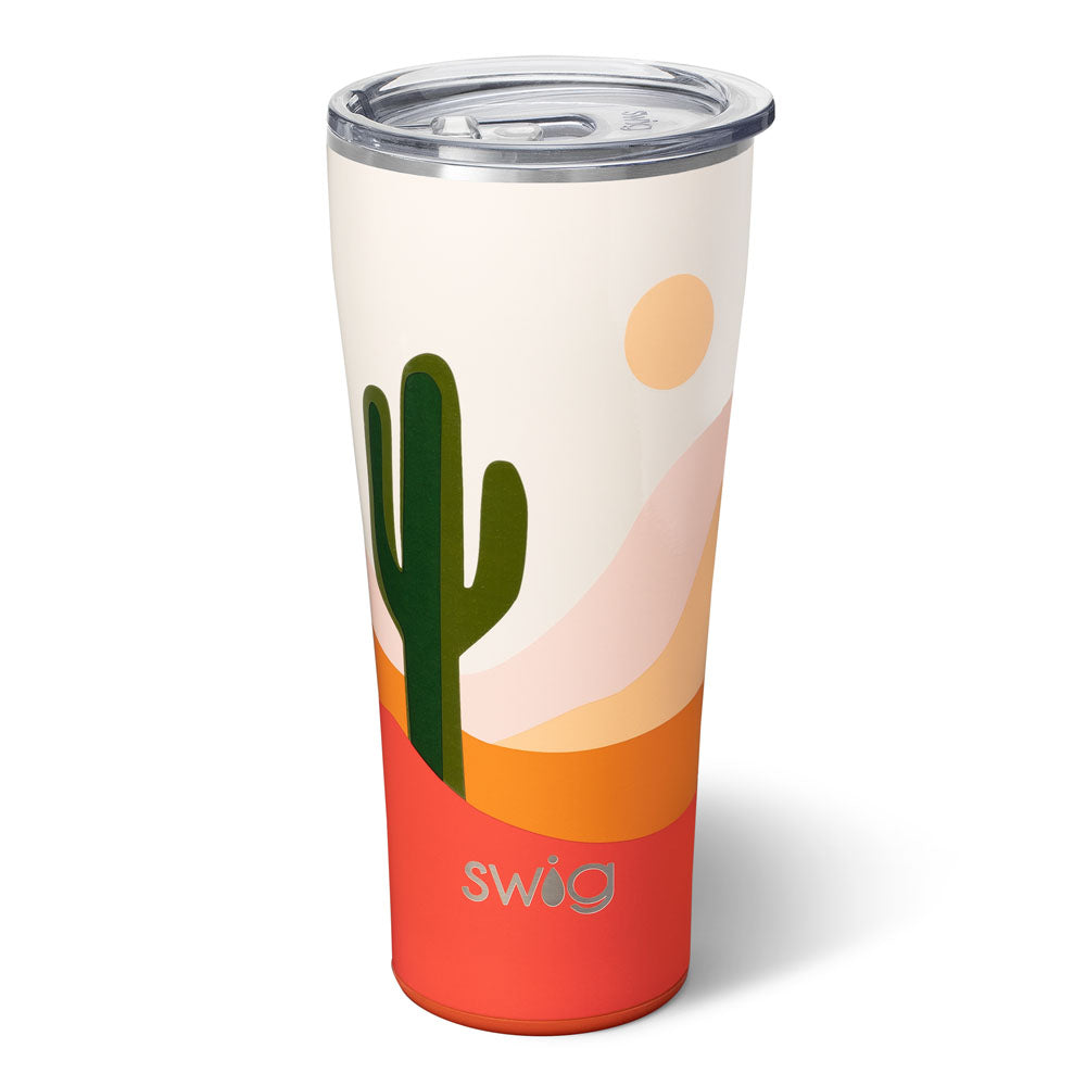 Swig Life Tumbler - Boho Desert Insulated Stainless Steel - 32oz - Dishwasher Safe with A Non-Slip Base