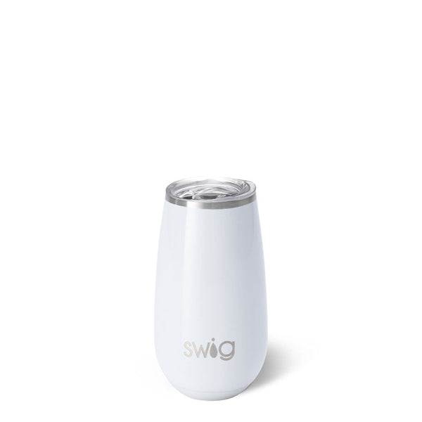 Shimmer Diamond White Stemless Flute (6oz)