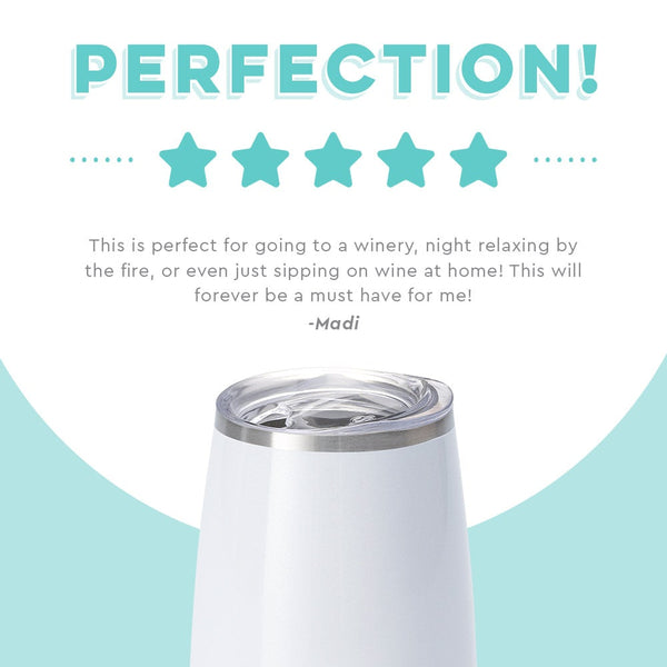 Shimmer Diamond White Stemless Flute (6oz)