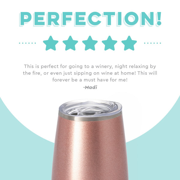Shimmer Rose Gold Stemless Flute (6oz)