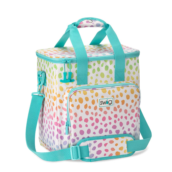 Wild Child Insulated Boxxi 24 Cooler with top handle and shoulder strap can carry up to 24 liters