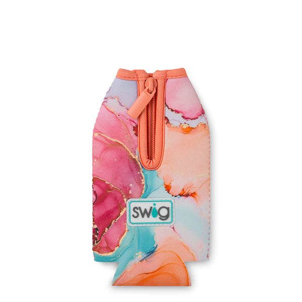 Swig Life Dreamsicle Insulated Neoprene Bottle Coolie with Zipper Flat Lay