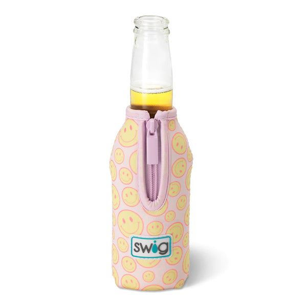 Swig Life Oh Happy Day Insulated Neoprene Bottle Coolie with Zipper
