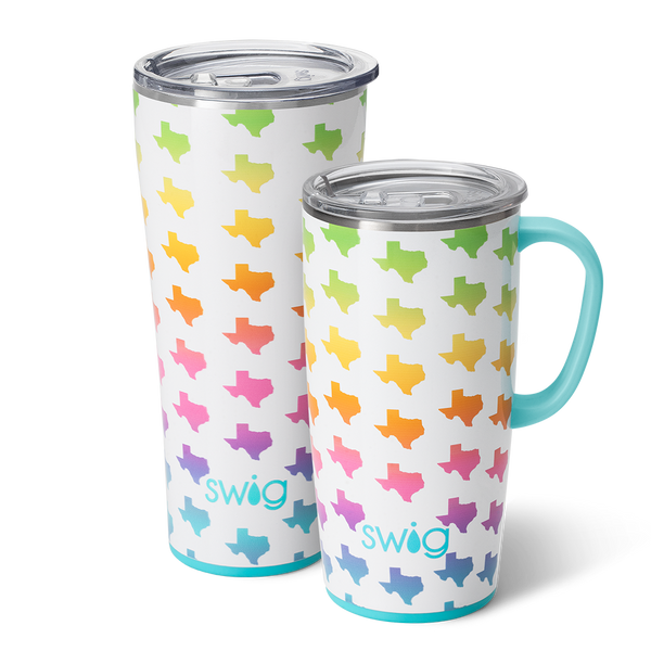 Swig Life Texas XL Set including a 22oz Texas Travel Mug and a 32oz Texas Tumbler