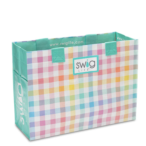 Pretty in Plaid Laminated Tote Bag- Swig Life 