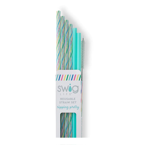 SWIG - Santa Baby + Candy Cane Reusable Straw Set