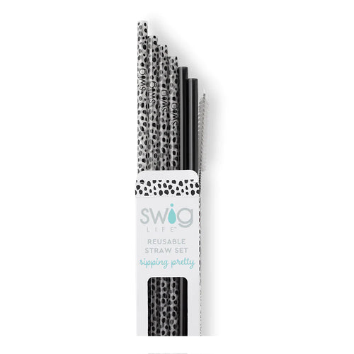 Spot On + Black Reusable Straw Set