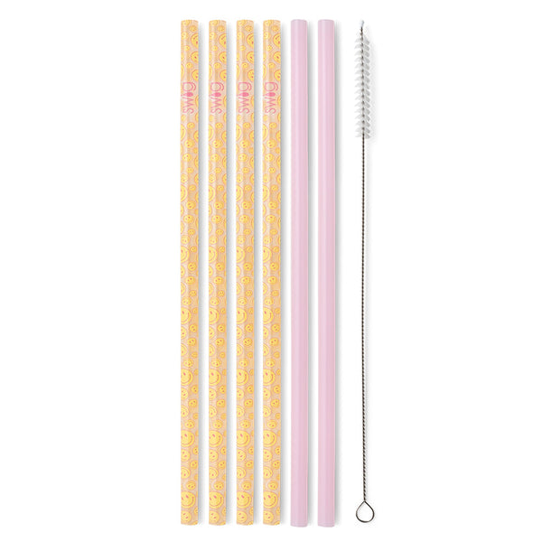 Oh Happy Day + Pink Reusable Straw Set