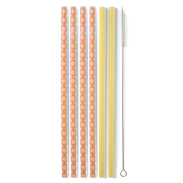 Pink Lemonade + Yellow Reusable Straw Set