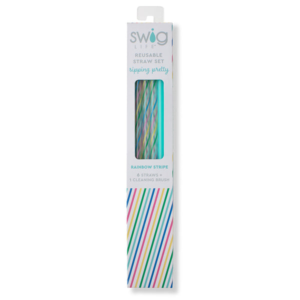 Rainbow + Aqua Reusable Straw Set