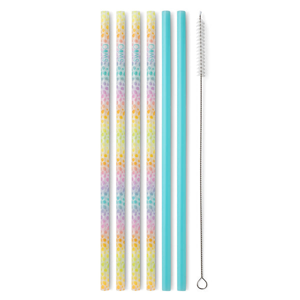 Swig Clear/Aqua Reusable Straw Set